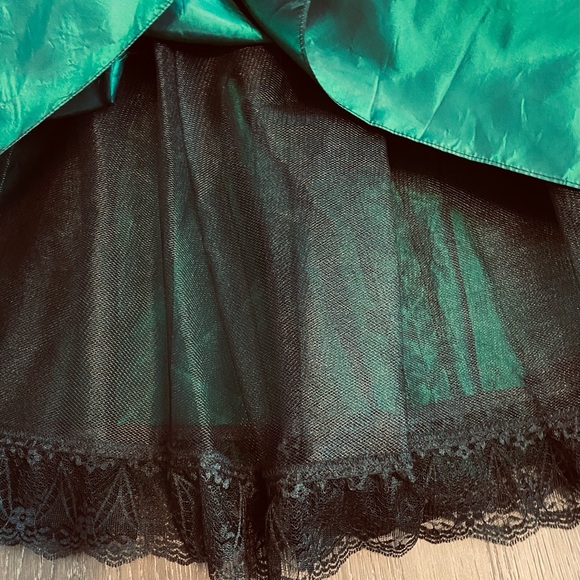 Jessica McClintock Gunne Sax 90’s metallic green taffeta and velvet mini dress - Picture 5 of 7